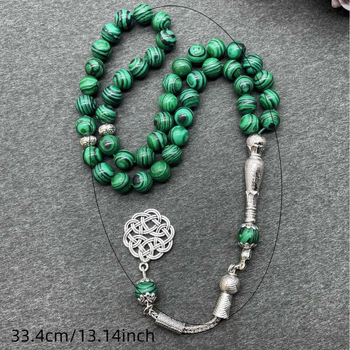 Etnikus stílusú türkiz TASBIH imádságsor karkötő, kézzel készített öntéssel, Termék szám 101