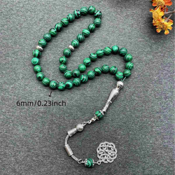 Etnikus stílusú türkiz TASBIH imádságsor karkötő, kézzel készített öntéssel, Termék szám 101
