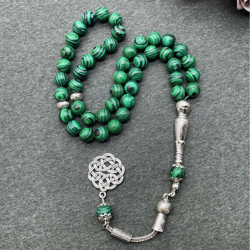 Etnikus stílusú türkiz TASBIH imádságsor karkötő, kézzel készített öntéssel, Termék szám 101