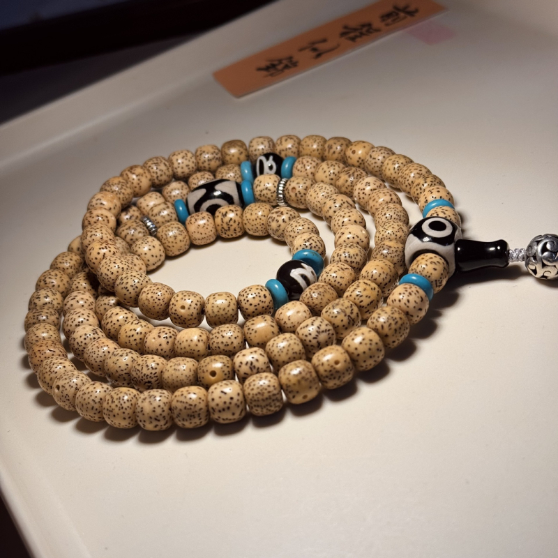 Brățară din semințe Bodhi cu stea și lună, stil etnic, unisex, construcție împletită, set de 18 piese, calitate premium