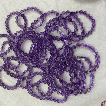 Brățară din ametist - ametist natural, șir unic, design geometric feminin, finisaj lustruit, primăvara 2023, set de 18 bucăți