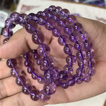 Brățară din ametist - ametist natural, șir unic, design geometric feminin, finisaj lustruit, primăvara 2023, set de 18 bucăți