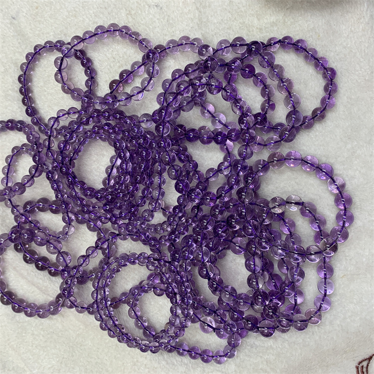 Brățară din ametist - ametist natural, șir unic, design geometric feminin, finisaj lustruit, primăvara 2023, set de 18 bucăți