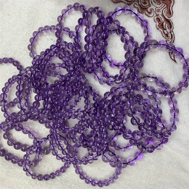 Brățară din ametist - ametist natural, șir unic, design geometric feminin, finisaj lustruit, primăvara 2023, set de 18 bucăți