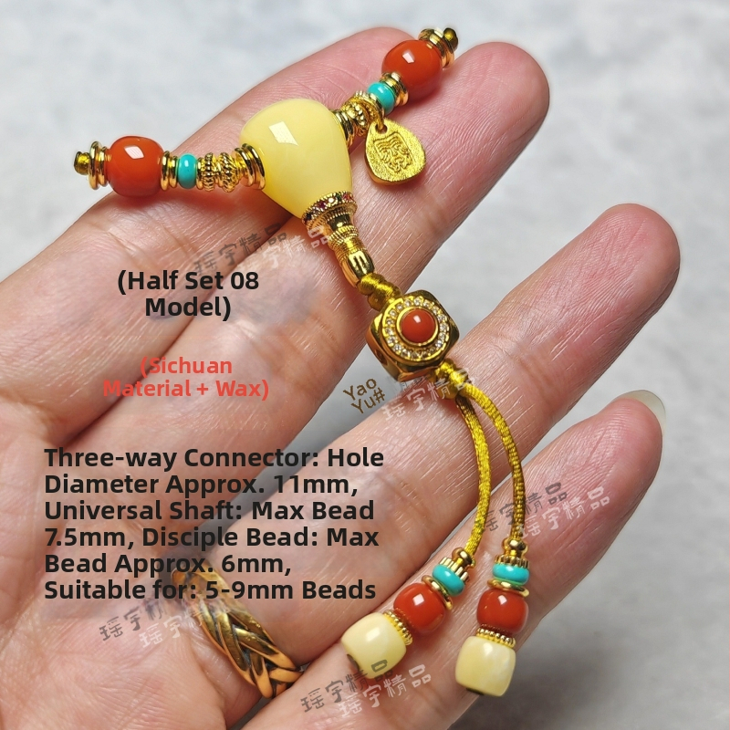 Set accesorii bijuterii DIY – Material sticlă/glazat, Origine Shanwei, Primăvara 2025, Stil literar retro