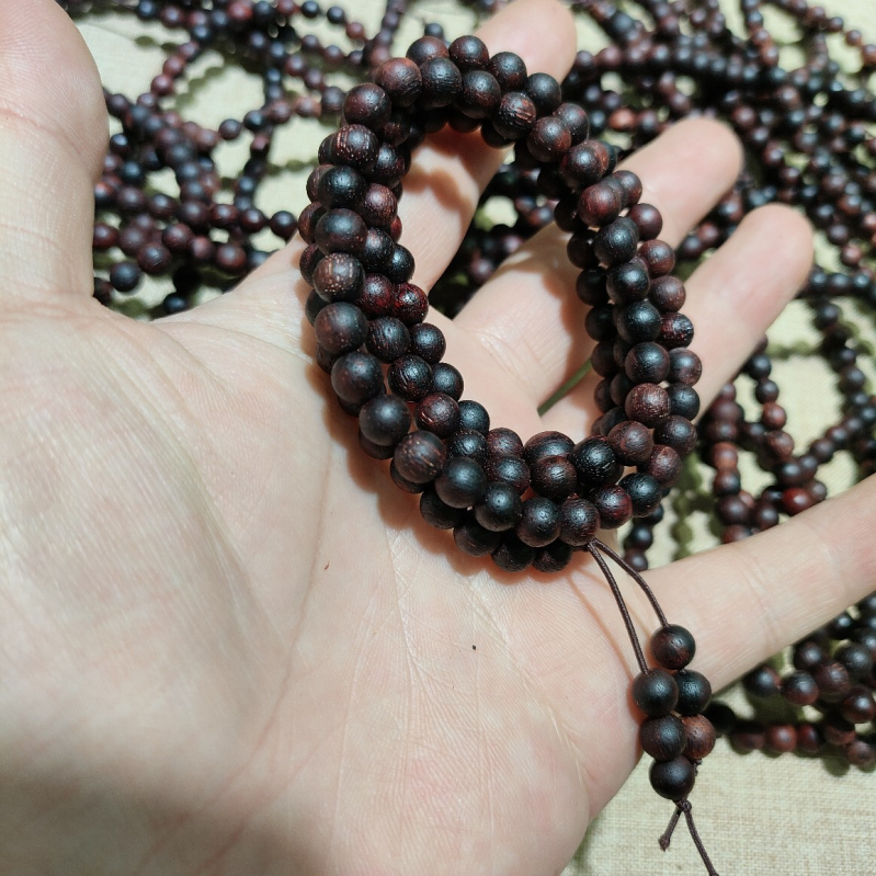 Brățară budistă de mărgele cu 108 mărgele, material Agarwood, croială naturală, stil chinezesc, lansare toamnă 2024