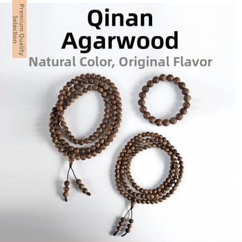Náramok z Agarwood, etnický štýl, unisex, textové korálky, ručne vyrobený, 108 korálok