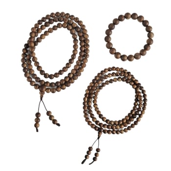 Agarwood karkötő, etnikus stílusú, uniszex, szöveges gyöngyökkel, kézzel készített, 108 gyöngy