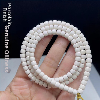 Bodhi mala su 108 karoliukais – apyrankė/karoliai, pastoralinio stiliaus, poliruotas paviršius