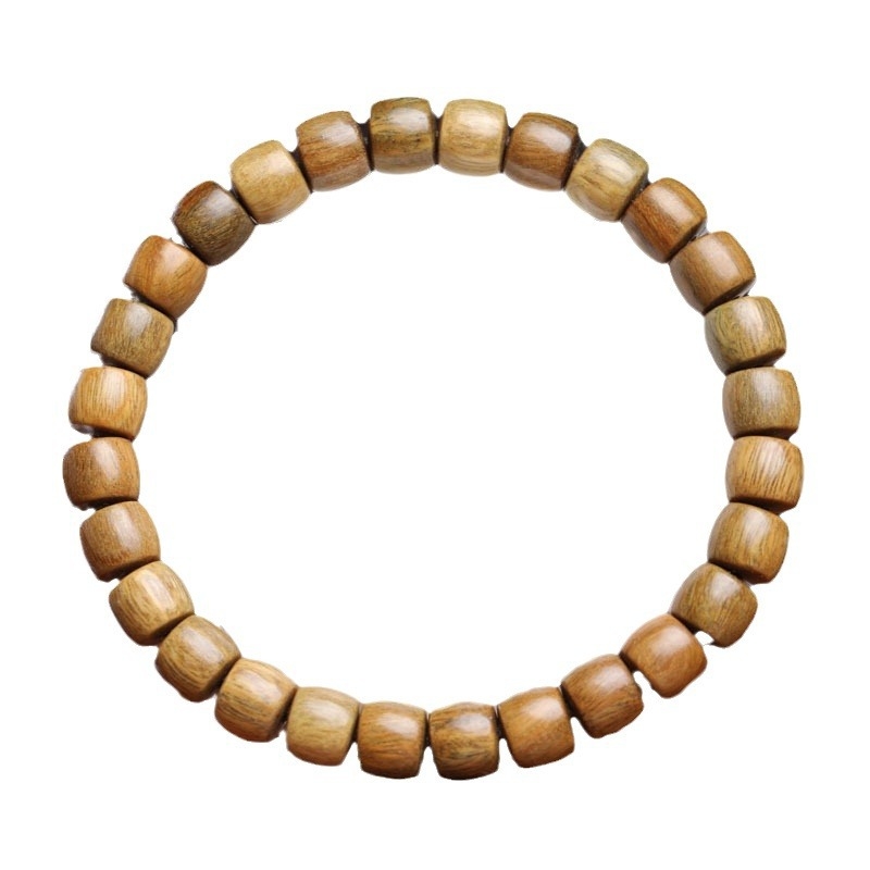 Brățară din lemn de santal, naturală, unisex, făcută manual, 28 mărgele, Ming core chord