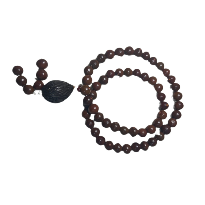 Rozariu Bodhi cu 54 mărgele, model watermelon grain și motif de piele de tigru, stil clasic, realizat manual cu gravură și lustruire