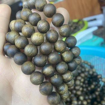 Narukvica od agarwooda, elegantna, ručna izrada, prirodni, polirani drveni Buddha perle