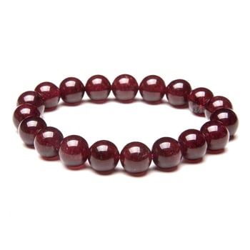 Brățară din granat, finisaj lucios, bijuterii de modă pentru femei, design cu 18 mărgele