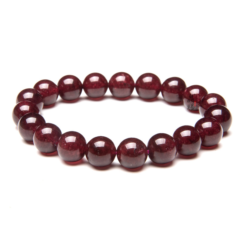 Brățară din granat, finisaj lucios, bijuterii de modă pentru femei, design cu 18 mărgele