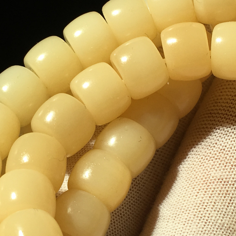 Brățară din mărgele cilindrice din os de cămilă, 108 mărgele, lustruită, stil religios/totem, Hengyue Craft