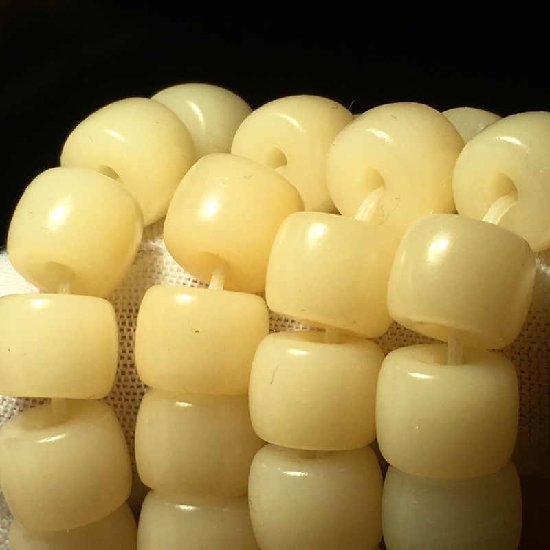 Brățară din mărgele cilindrice din os de cămilă, 108 mărgele, lustruită, stil religios/totem, Hengyue Craft