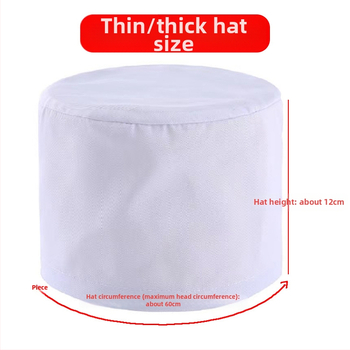 Pletiena darba cepure klīnikām un medicīnas iestādēm, kokvilnas twill audums, kupola forma augšdaļā, vienkāršs raksts