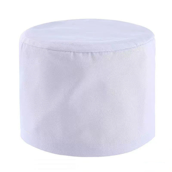 Pletiena darba cepure klīnikām un medicīnas iestādēm, kokvilnas twill audums, kupola forma augšdaļā, vienkāršs raksts