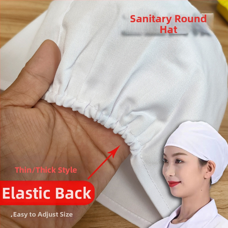 Pletiena darba cepure klīnikām un medicīnas iestādēm, kokvilnas twill audums, kupola forma augšdaļā, vienkāršs raksts