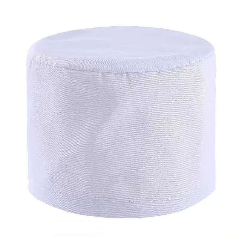 Pletiena darba cepure klīnikām un medicīnas iestādēm, kokvilnas twill audums, kupola forma augšdaļā, vienkāršs raksts