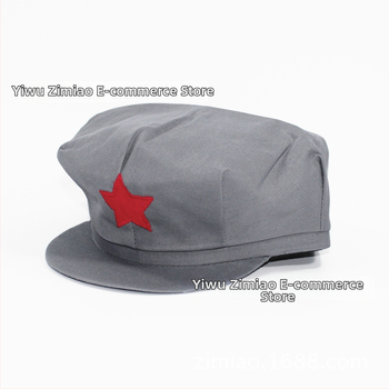 Militārā plakā cepure ar ģeometrisku rakstu un zvaigznes emblēmu, tie-dye apdare