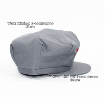 Militārā plakā cepure ar ģeometrisku rakstu un zvaigznes emblēmu, tie-dye apdare