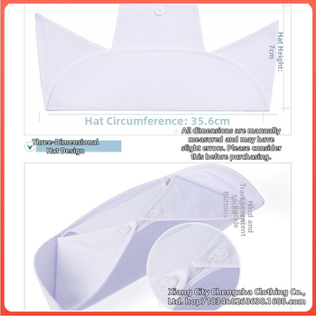 Șapcă de infirmieră pentru femei, cu vârf plat, poliester-bumbac, monocrom, stil spital