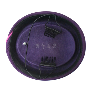 Șapcă de stewardesă din lână, țesătură twill, model monocrom, vârf sferic, margine plată (Lână; Țesătură twill; Monocrom; Vârf sferic; Margine plată)