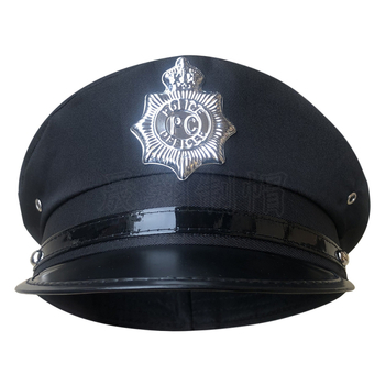 Pălărie de poliție — vârf plat, bord scurt, poliester, țesătură twill, logo tipărit
