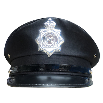 Pălărie de poliție — vârf plat, bord scurt, poliester, țesătură twill, logo tipărit