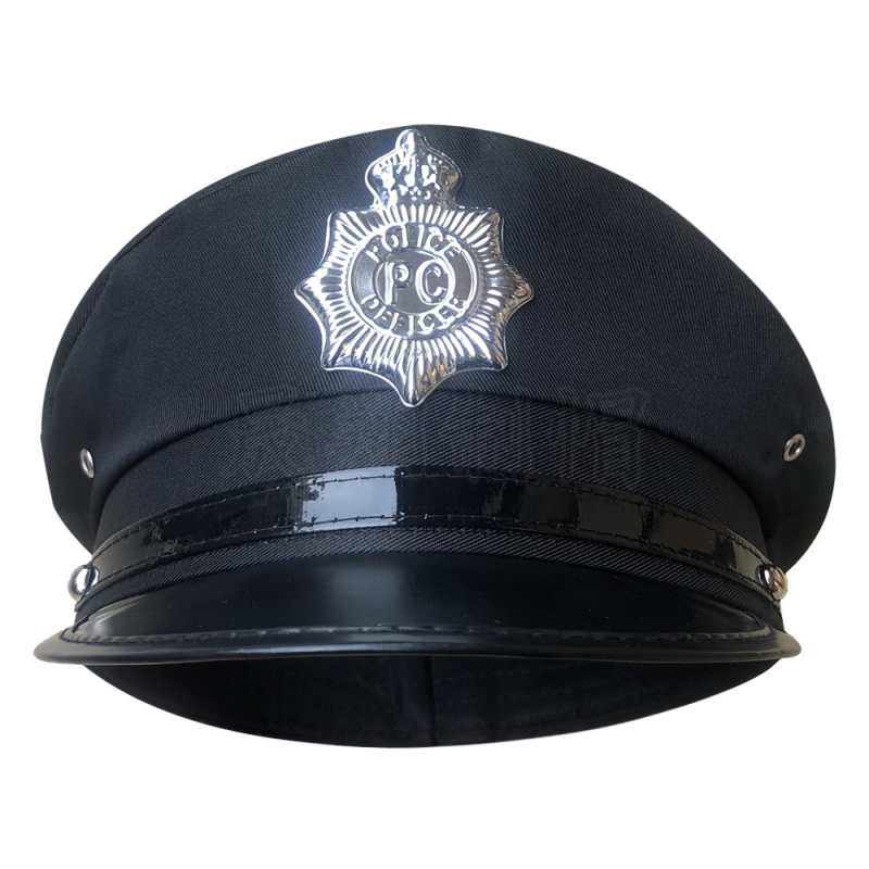 Pălărie de poliție — vârf plat, bord scurt, poliester, țesătură twill, logo tipărit