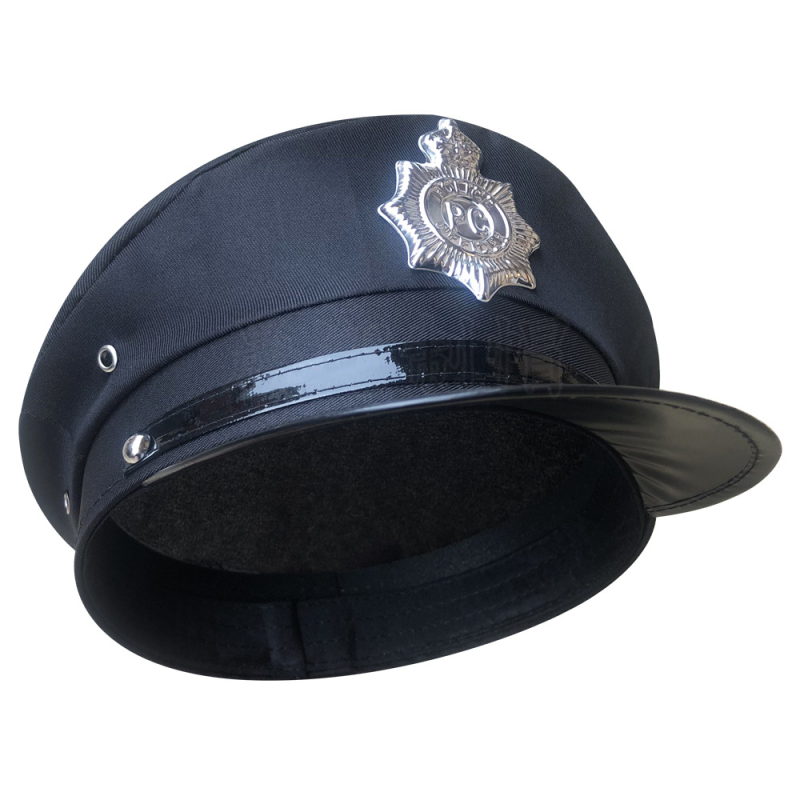 Pălărie de poliție — vârf plat, bord scurt, poliester, țesătură twill, logo tipărit