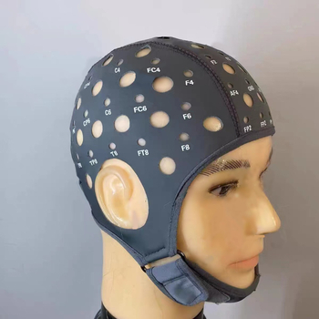 Căciulă EEG - 64 canale, electrozi tip sandwich subțire, poliester tricotat pentru adulți, toamna 2021