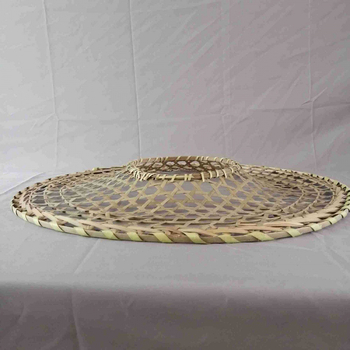 Pălărie de bambus în stil antic, cu cupolă, țesut warp-knit, margine lată, recuzită fotografică pentru femei