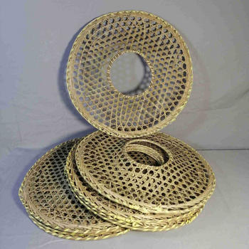 Pălărie de bambus în stil antic, cu cupolă, țesut warp-knit, margine lată, recuzită fotografică pentru femei