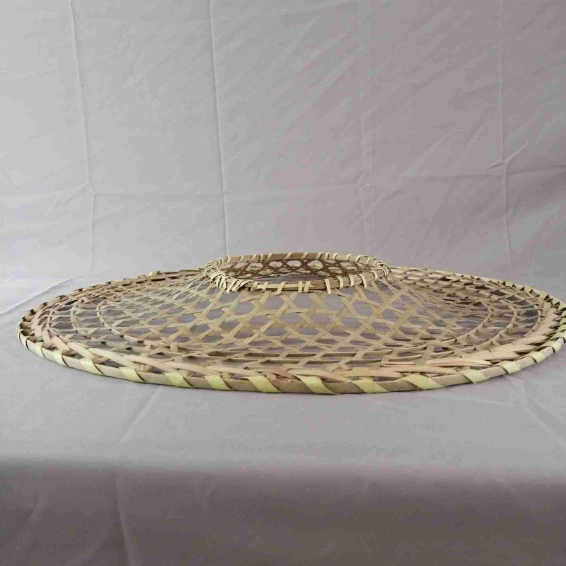 Pălărie de bambus în stil antic, cu cupolă, țesut warp-knit, margine lată, recuzită fotografică pentru femei