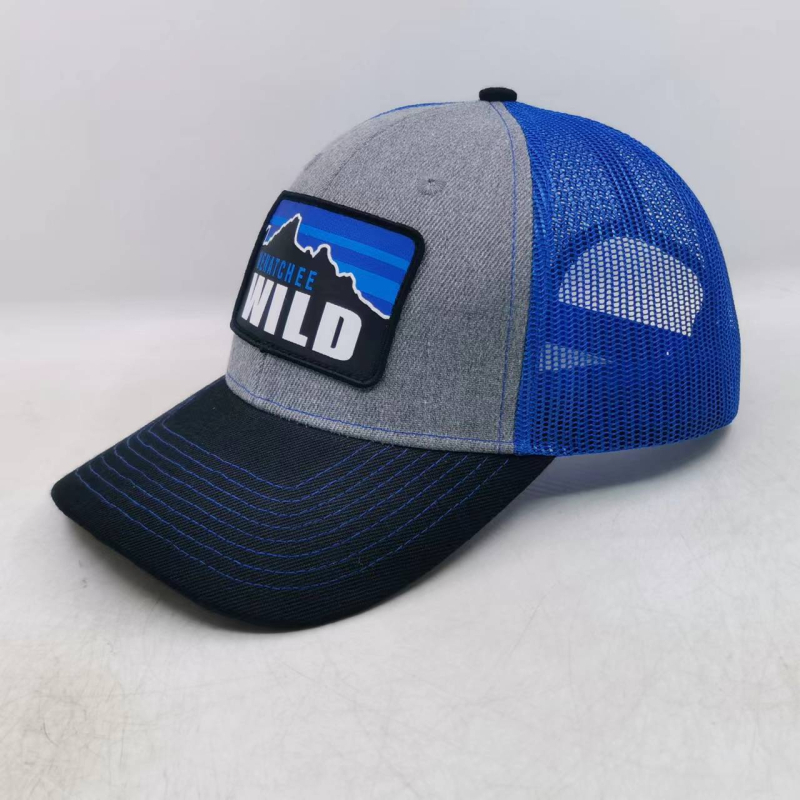 KAIHONG Мрежеста шапка – унисекс, сатиново тъкане, куполна форма, широк край, буквена шарка, печат на лого