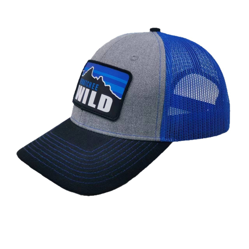 KAIHONG Мрежеста шапка – унисекс, сатиново тъкане, куполна форма, широк край, буквена шарка, печат на лого