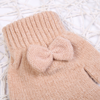 Bērnu Chenille puspirkstu cimdi ar pīti dizainu, Korejas stilā, silti ziemai un rudensim