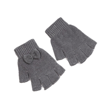 Bērnu Chenille puspirkstu cimdi ar pīti dizainu, Korejas stilā, silti ziemai un rudensim