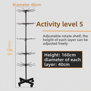 Kovový stojan s otáčacím mechanizmom na ponožky, kľúčenky, šperky a náhrdelníky, 3-5 vrstiev