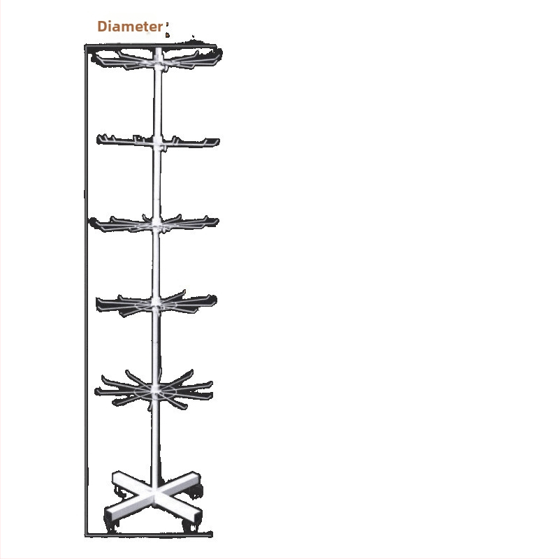 Kovový stojan s otáčacím mechanizmom na ponožky, kľúčenky, šperky a náhrdelníky, 3-5 vrstiev