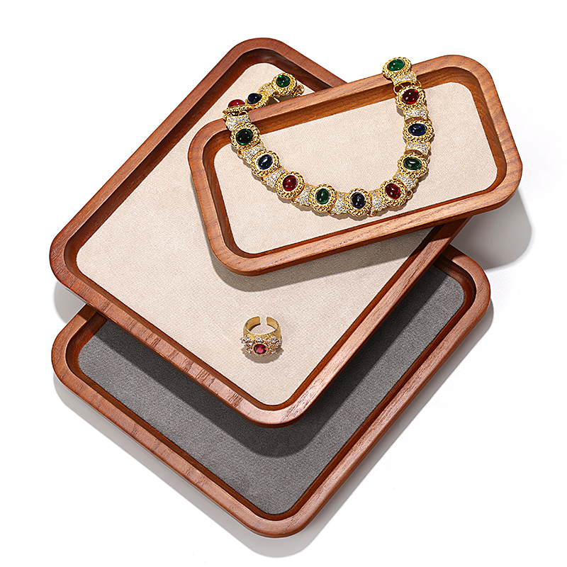 Držač za nakit od masivnog drveta, monolitni jednoplošni dizajn, umjetnički stil, spajanje — Tewanxin