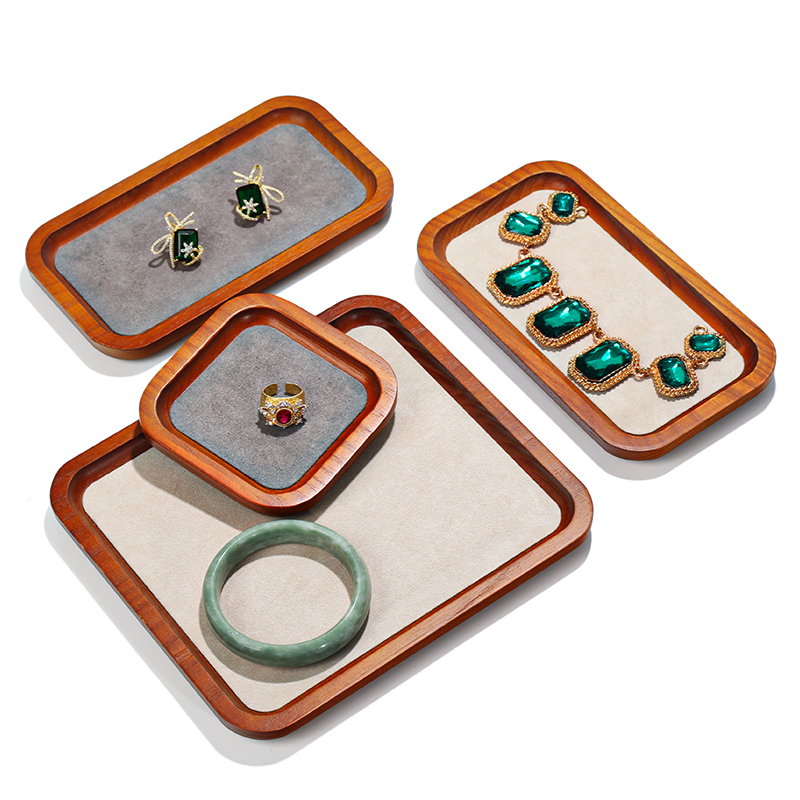 Držač za nakit od masivnog drveta, monolitni jednoplošni dizajn, umjetnički stil, spajanje — Tewanxin