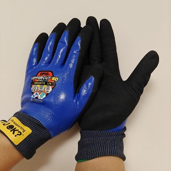 5 lygio pjovimo atsparios žvejybos pirštinės, anti-slyd, atsparios vandeniui, žvejybai ir jūros gėrybėms, medžiaga HPPE + nitrile (frosted)