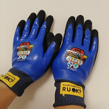 5 lygio pjovimo atsparios žvejybos pirštinės, anti-slyd, atsparios vandeniui, žvejybai ir jūros gėrybėms, medžiaga HPPE + nitrile (frosted)