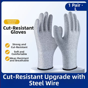 Įpjovimui atsparios pirštinės, 5 lygio apsauga, atsparios įpjovimui ir dūriui, sustiprintos ir atsparios dilimui, su įpjovimui atspariu siūlu ir klijais, logistikai