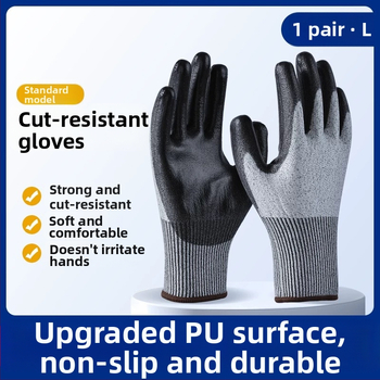 Įpjovimui atsparios pirštinės, 5 lygio apsauga, atsparios įpjovimui ir dūriui, sustiprintos ir atsparios dilimui, su įpjovimui atspariu siūlu ir klijais, logistikai