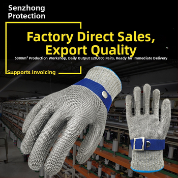 Γάντια από μεταλλικό σύρμα, κατηγορίας 9, αντικοπτικά για κοπή και σφαγή