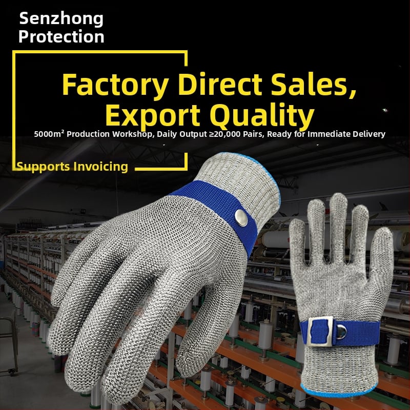 Γάντια από μεταλλικό σύρμα, κατηγορίας 9, αντικοπτικά για κοπή και σφαγή